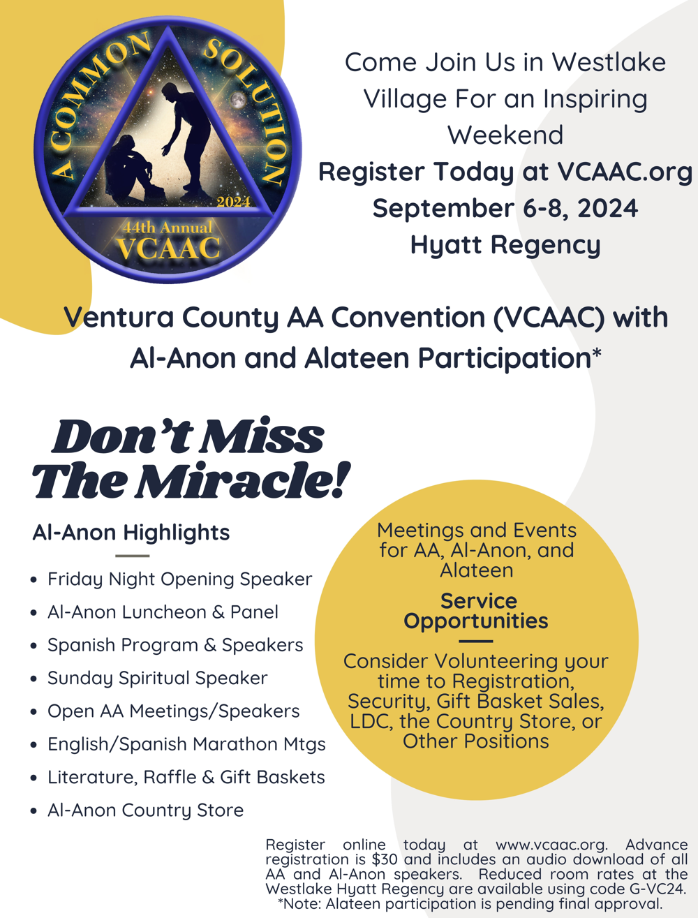 Ventura County AA Convention (VCAAC) with Al-Anon Participation